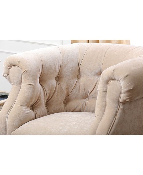 Abbyson Living Lorona Nailhead Trim Armchair Reviews Furniture Macy S
