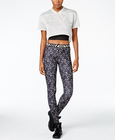 Puma dryCELL Cropped T-Shirt, Cropped Racerback Top & Printed Leggings