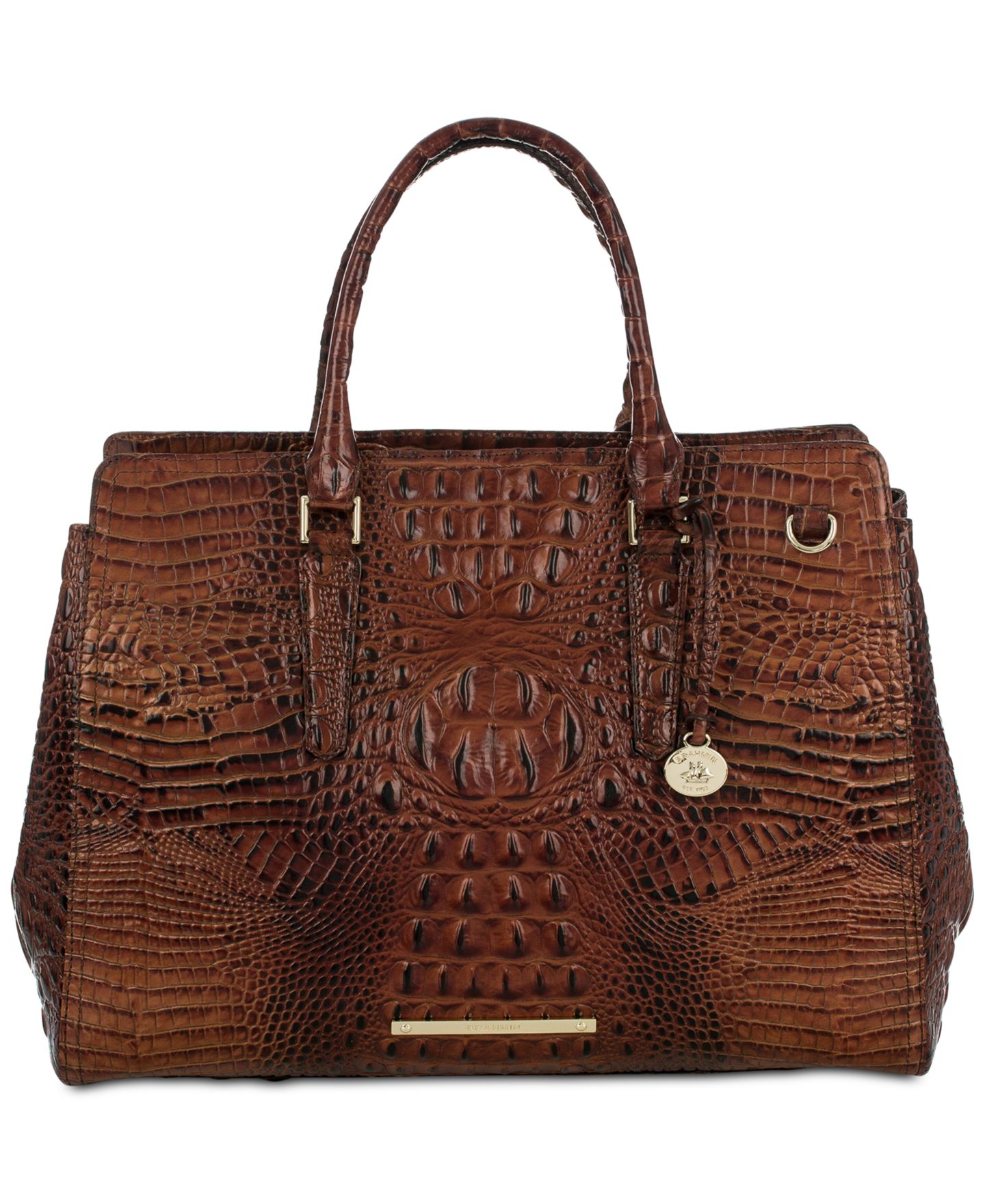 Женская сумка Brahmin Finley Large Leather Carryall Satchel, цвет: Пекан — фото 1