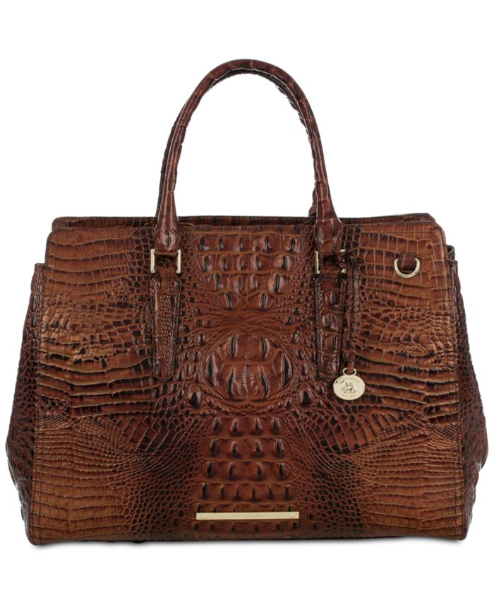 Brahmin Finley Large Leather Carryall Satchel Bag
