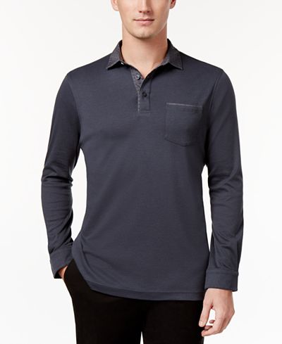 Tasso Elba Men's Chambray Pocket Polo, Only at Macy's