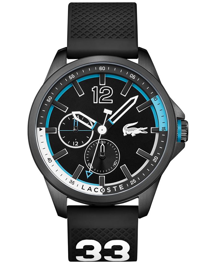 Lacoste Men s Capbreton Black Rubber Strap Watch 46mm 2010896 Macy s