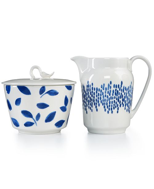 Martha Stewart Collection Stockholm Sugar Bowl & Creamer Set, Created