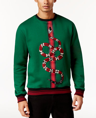 Hudson NYC Men's Embroidered Snake Sweatshirt