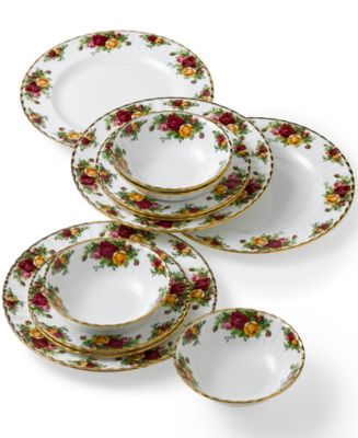 Royal Albert Old Country Roses 12-Piece Dinnerware Set, Created for Macy&#39;s - Fine China - Macy&#39;s