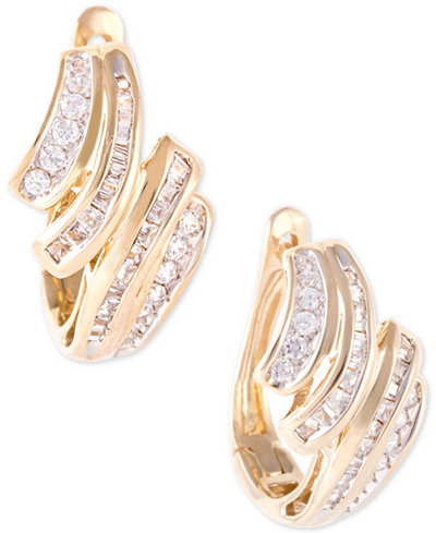 Wrapped In Love™ Diamond Wave Hoop Earrings (1/2 ct. t.w.) in 10k Gold