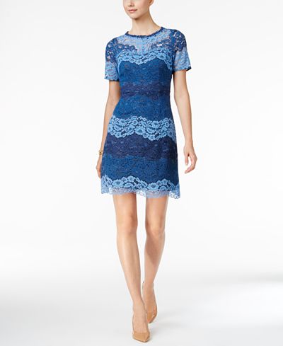 Jessica Howard Lace Stripe Dress