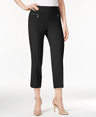 Style & Co Petite Pull-On Faux Zip-Pocket Capri Pants, Created for Macy ...