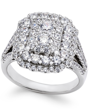 image of Diamond Cluster Engagement Ring (1-3/4 ct. t.w.) in 14k White Gold