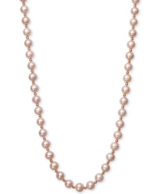 rose gold pink pearl necklace