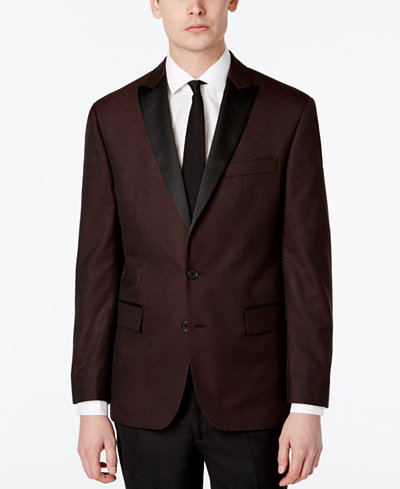 Ryan Seacrest Distinction™ Men's Slim-Fit Burgundy Brocade Dinner Jacket, Only at Macy's