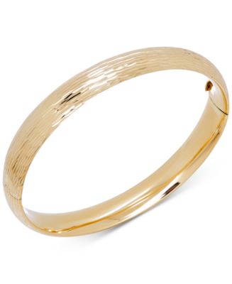 Macy's Textured Hinged Bangle Bracelet in 14k Gold - Macy's