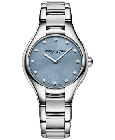 RAYMOND WEIL Women's Swiss Noemia Diamond Accent Stainless Steel Bracelet Watch 32mm 5132-ST-50081