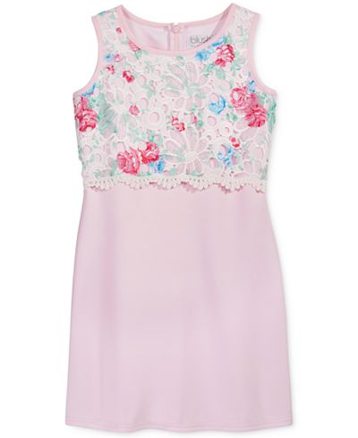 Blush by Us Angels Floral-Print Lace Sheath Dress, Big Girls (7-16)