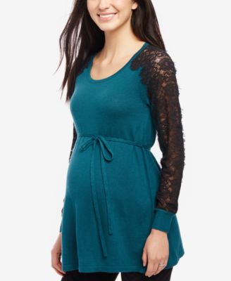Motherhood Maternity - Maternity Lace-Sleeve Top