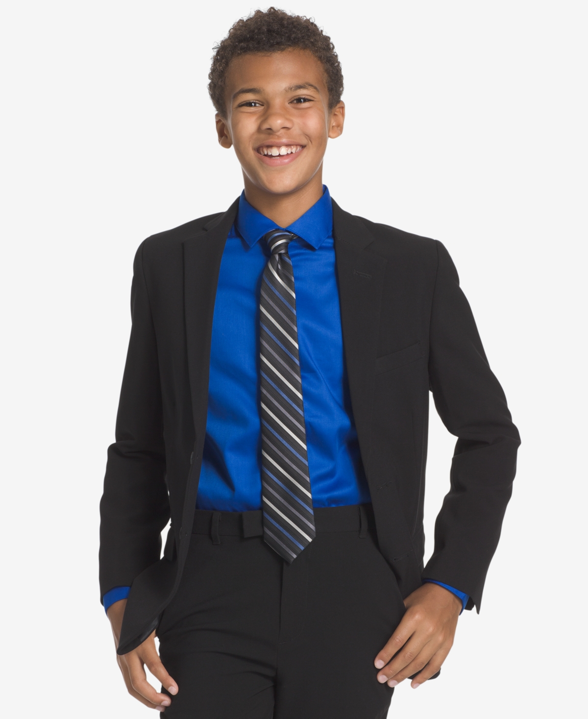 Calvin Klein Big Boys Gemstone Striped Zipper Necktie