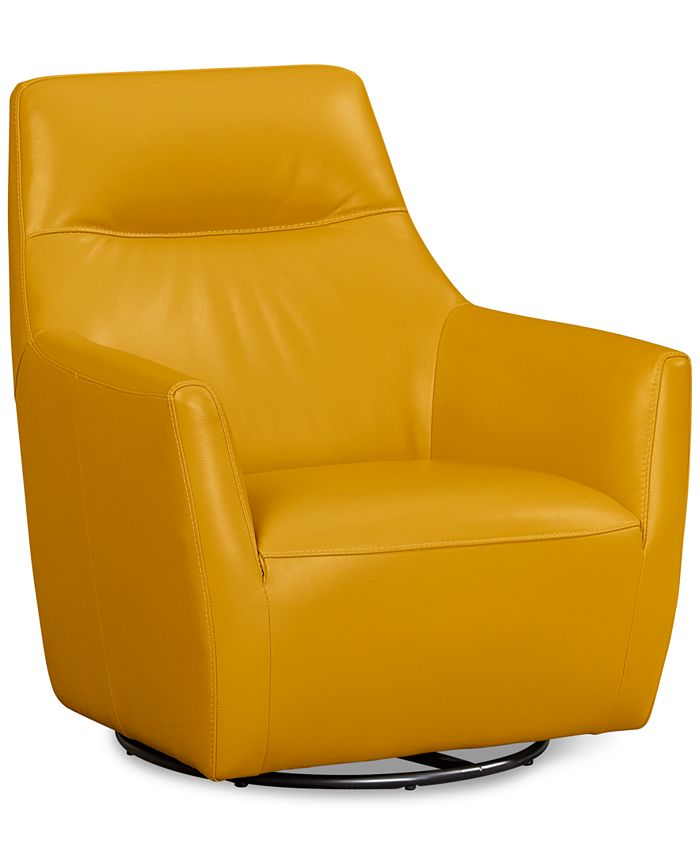 Macys leather swivel cheap chair