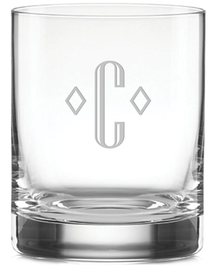 Lenox Tuscany Federal Monogram 4Pc. Double Old Fashioned Glass Set