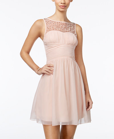Speechless Juniors&#39; Embellished Fit & Flare Dress, A Macy&#39;s Exclusive - Juniors Dresses - Macy&#39;s