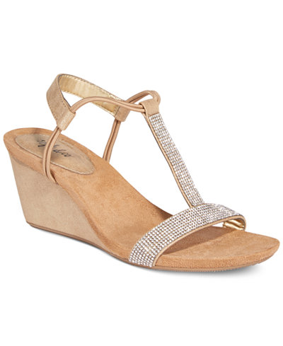 Style & Co Mulan 2 Embellished Evening Wedge Sandals, Only at Macy's