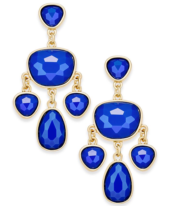 Charter Club GoldTone Colored Stone Chandelier Earrings, Created for Macy's Macy's