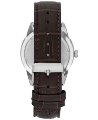 Armitron  Men's Brown Leather Strap Watch 40mm 20-5048NVSVBN