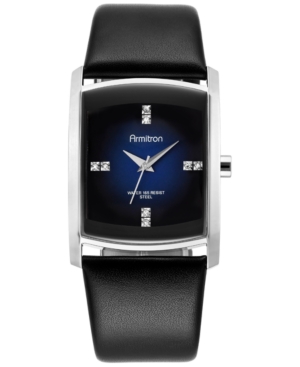 UPC 086702456635 product image for Armitron Men's Crystal Accent Black Leather Strap Watch 32mm 20-4604DBSVBK | upcitemdb.com