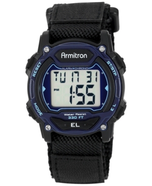 UPC 086702471737 product image for Armitron Women's Digital Black Nylon and Leather Strap Watch 40mm 45-7004BLU | upcitemdb.com