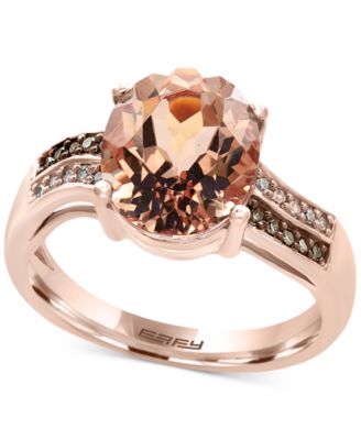 EFFY Collection - Morganite (3-1/10 ct. t.w.) and Diamond Accent Ring in 14k Rose Gold.