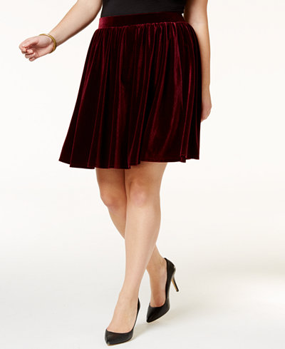 Soprano Trendy Plus Size Velvet Skirt