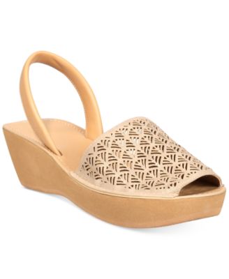 women's fine glass platform wedge sandals