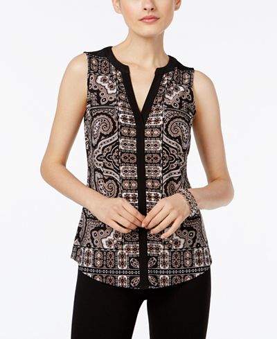 INC International Concepts Printed Shell, Only at Macy's