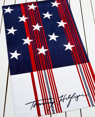 Tommy Hilfiger Striped Flag Beach Towel