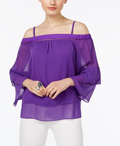 INC International Concepts Tiered Off-The-Shoulder Top, Only at Macy's