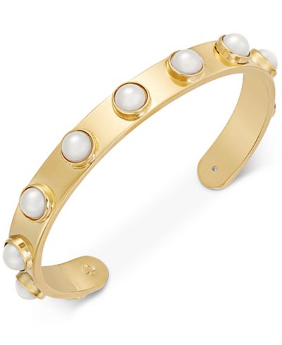 spade kate bracelet cuff pearl york studded imitation tone gold macy watches jewelry