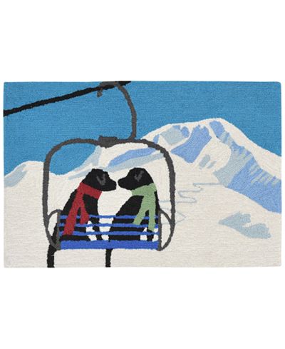 Liora Manne Front Porch Indoor/Outdoor Ski Lift Love Winter 2' x 3' Area Rug