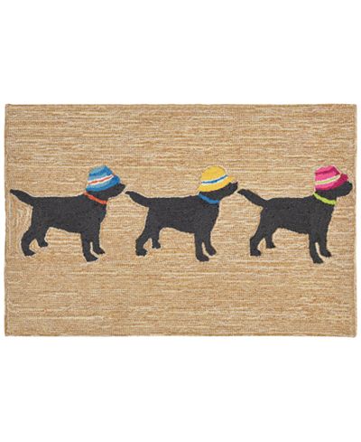Liora Manne Front Porch Indoor/Outdoor 3 Dogs Vacation Neutral 2'6