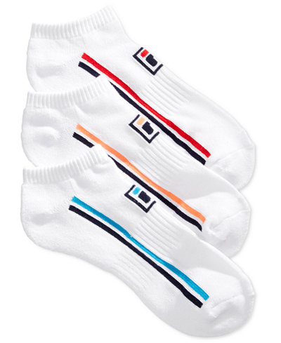 Fila Women's 3-Pk. Double Stripe No-Show Socks