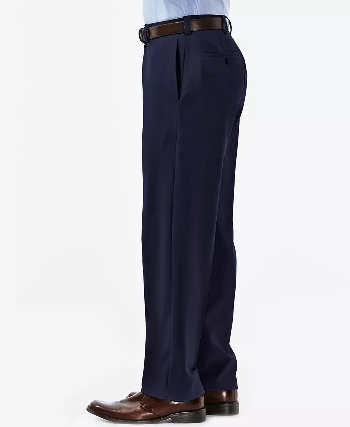 Men's Eclo Stria Classic Fit Flat Front Hidden Expandable Dress Pants - thumbnail 6