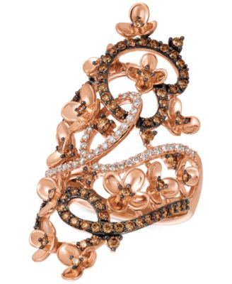 Le Vian - Diamond Fancy Scroll Floral Ring (1-1/6 ct. t.w.) in 14k Rose, Yellow or White Gold