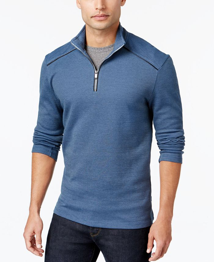 Calvin Klein Men's Jacquard Quarter-Zip Sweater - Macy's