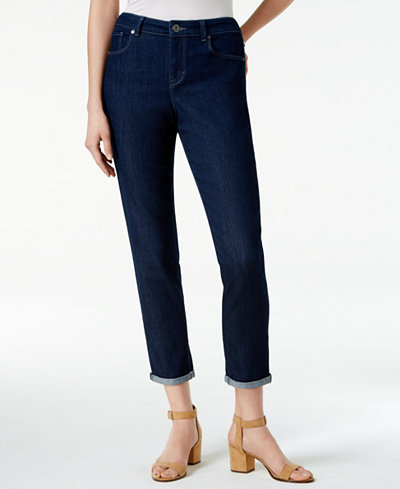 Style & Co. Cropped Rinse Wash Skinny Boyfriend Jeans, Only at Macy's
