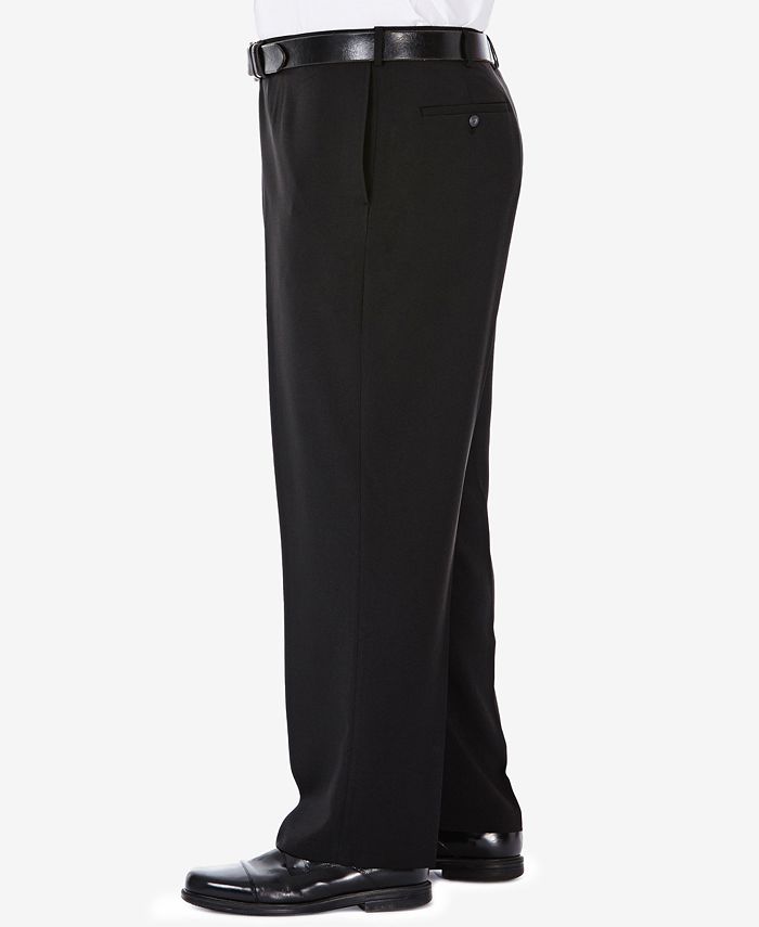 Haggar Men's Big & Tall ECLO Stria ClassicFit FlatFront Hidden