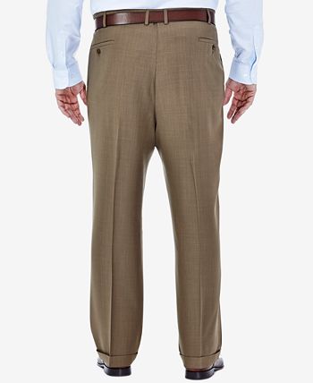 Haggar - Men's Big & Tall Stria Classic-Fit ECLO Double Pleated Dress Pants