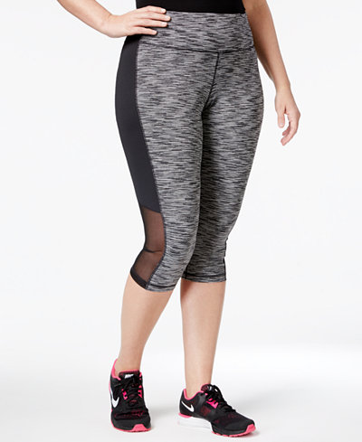 Ideology Plus Size Space-Dyed Cropped Leggings, Created for Macy's ...