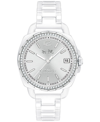 COACH Women's Tatum White Ceramic Bracelet Watch 34mm 14502601