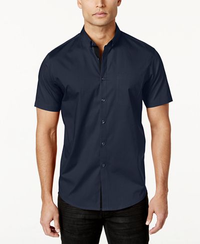 INC International Concepts Men's Short Sleeve Stretch Shirt, Only at ...