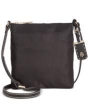 Tommy Hilfiger, Bags, Tommy Hilfiger Beige Monogram Jacquard Fabric  Satchel Handbag