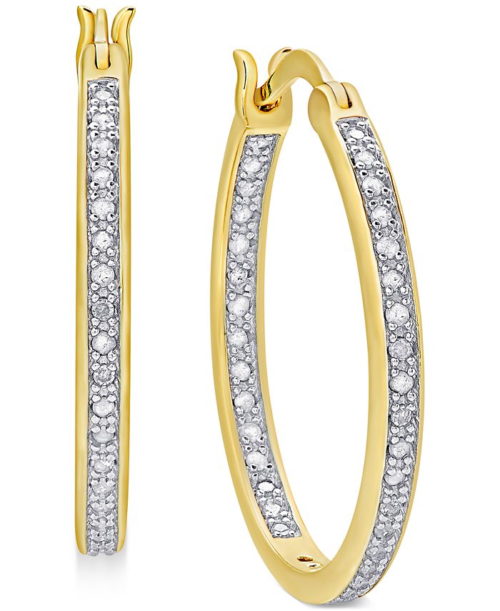 Victoria Townsend Diamond Hoop Earrings (1/2 ct. t.w.) in 18K Gold over ...