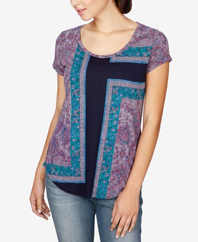 Lucky Brand Mixed-Print T-Shirt